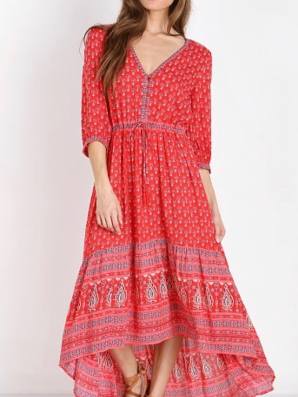 Spell Designs Gypsiana Maxi Dress Red Bandana Size Small